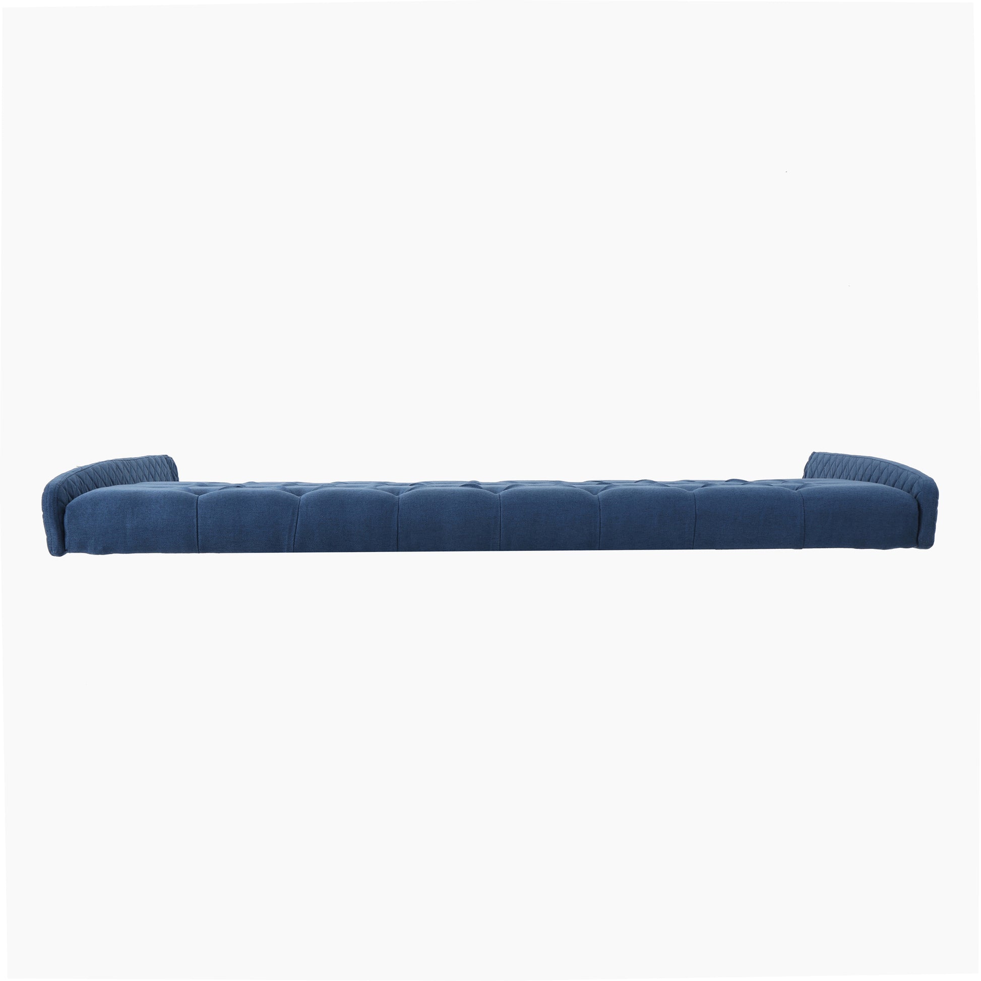 Upholstered Wingback Headboard, Button Tufted Upholstery, Sturdy Structure, King Size, Dark Navy Dark Navy Fabric