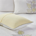 6 Piece Embroidered Quilt Set With Throw Pillows Yellow King Cal King King Yellow White Cotton