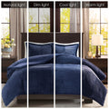 Full Queen Plush Down Alternative Comforter Set Queen Navy Polyester