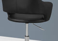 Office Chair, Adjustable Height, Swivel, Ergonomic, Armrests, Computer Desk, Work, Black Leather Look, Chrome Metal, Contemporary, Modern Black Foam Faux Leather