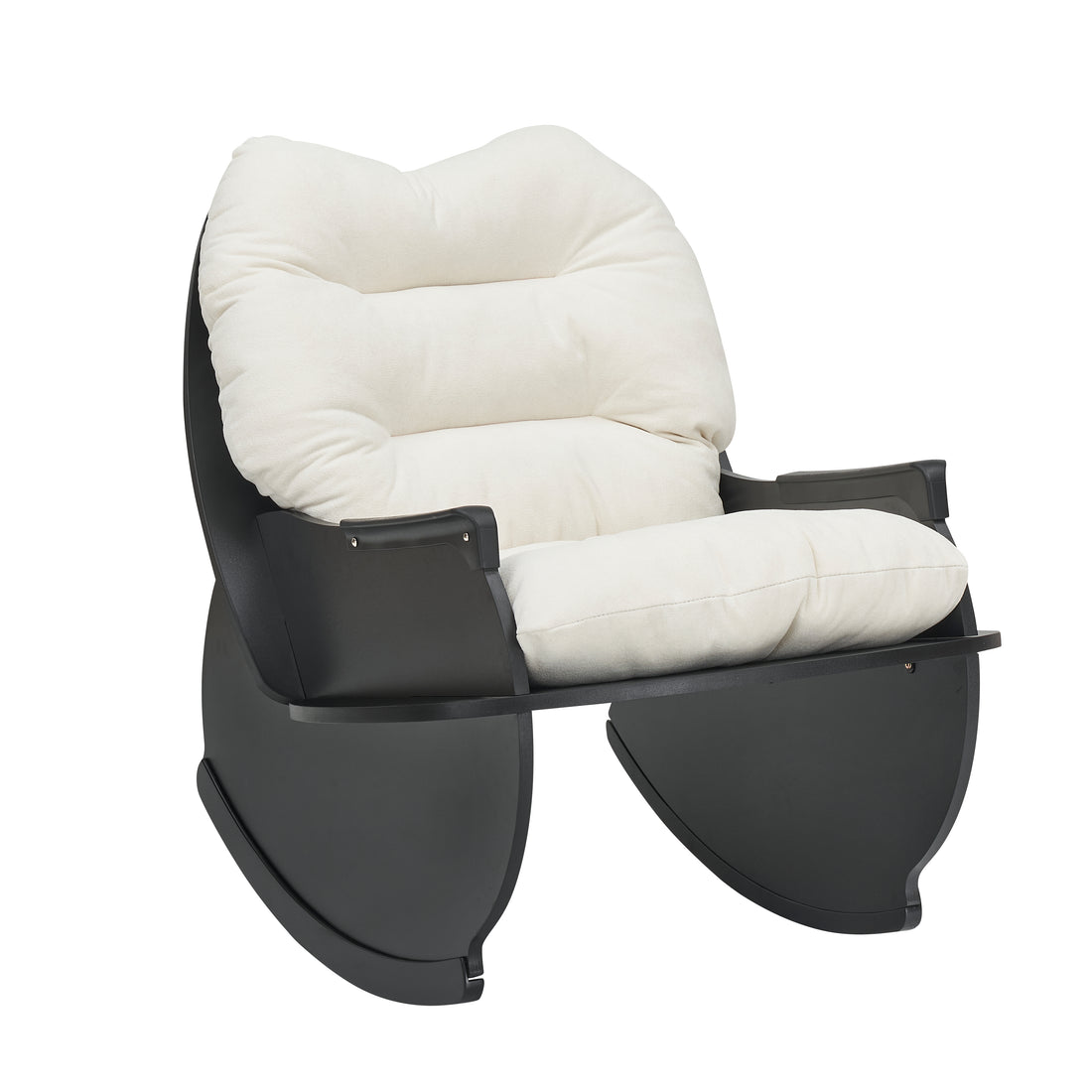 2409 Beige Rocking Chair Balcony Leisure Comfortable Seat For Elderly Children Adult Lunch Chair Beige Polyester Blend