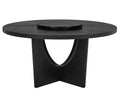 1Pc Modern Round Table Top Black Finish W Lazy Susan Wooden Dining Room Furniture Contemporary Black Seats 6 Dining Room Contemporary,Modern Round Round Kitchen & Dining Tables Wood Pedestal