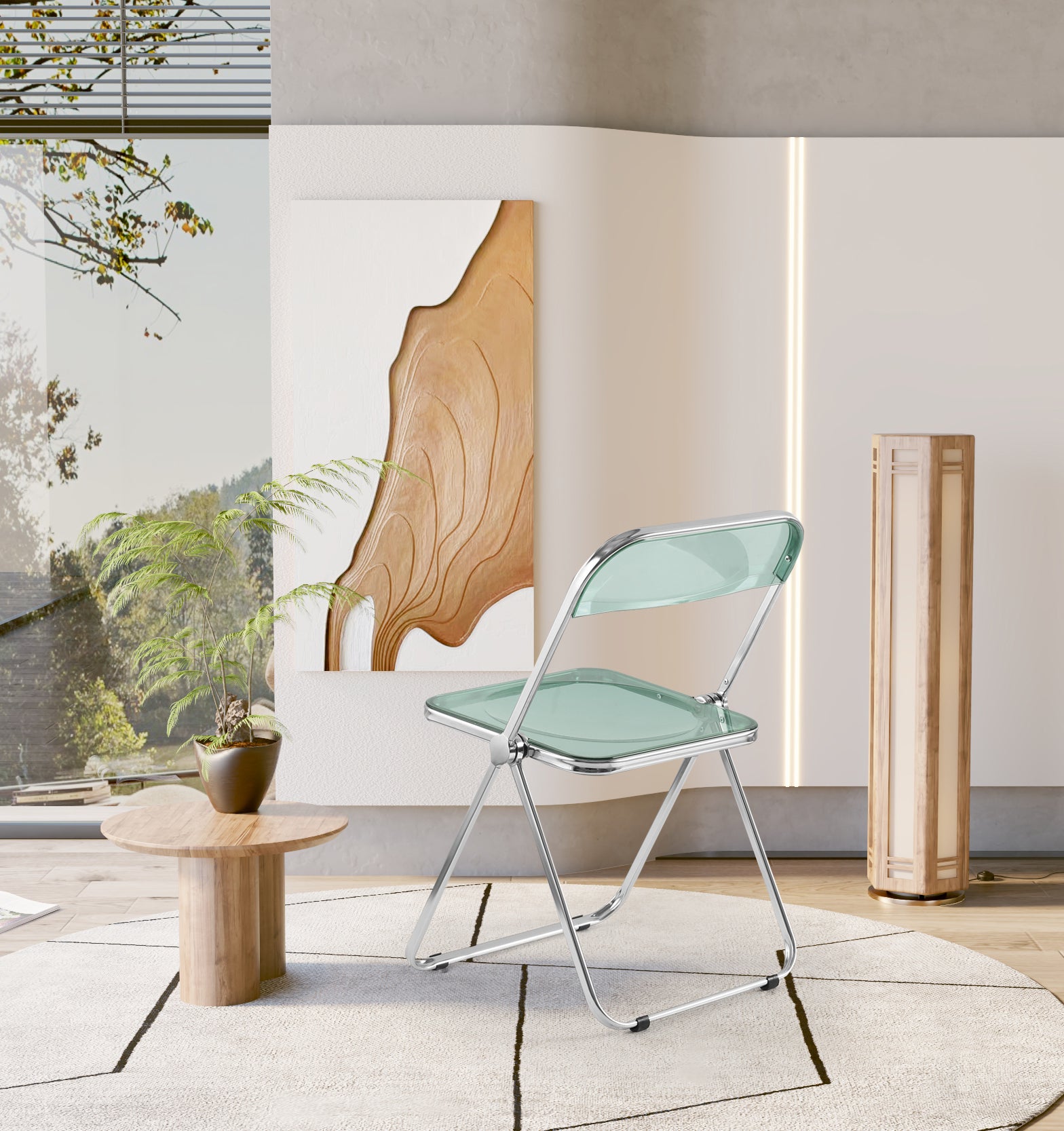 Folding Blue Green Chair Transparent Chairs Ghost Stackable Crystal Folding Chair Pc Plastic Living Room Seat Chrome Frame And Foldable Acrylic Chair Fo Blue Green Blue Green Pc