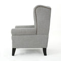 Accent Chair Grey Fabric