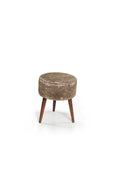 Flora Ottoman 108 Light Brown Light Brown Chenille Wood Chenille Brown Contemporary Oval Foam