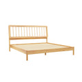 Mid Century Modern Solid Wood King Spindle Bed Natural Pine King Natural Wood Pine Pine