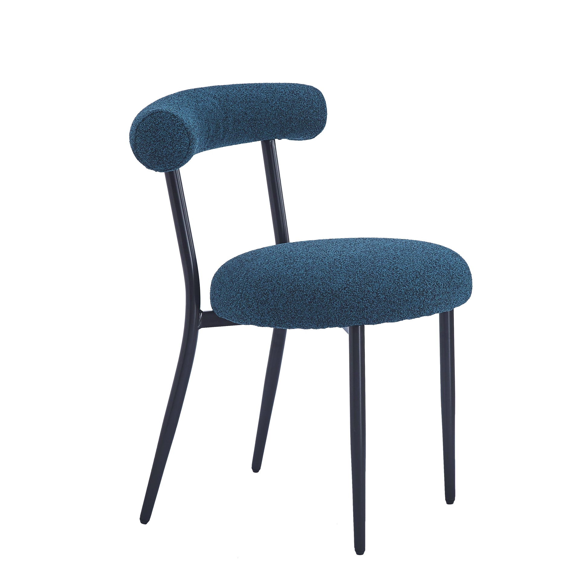 Dining Chair Set Of 2 Blue Fabric