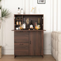 Desk Cabinet, With Storage Drawer & Shelves, Fold Up Desktop, Ideal For Home, Office, Dormitory, Small Spaces W31.49