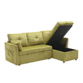 United We Win Furniture, Modular L Shaped Sofa, Modular Long Sofa With Reversible Chaise Lounge, Sofa Bed, Sleeper Sofa, Modular Sofa Combination With Storage Seats. Olive Velvet 3 Seat