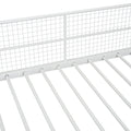 Twin Over Full Metal Bunk Bed With Wire Shelving And Lateral Storage Ladder And Wardrobe, White White Metal