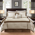 7 Piece Comforter Set Taupe Brown Queen Queen Taupe Brown Polyester