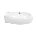 16X11 Inch White Ceramic Rectangle Wall Mount Bathroom Sink With Single Faucet Hole White Ceramic