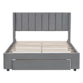 Full Size Storage Bed Velvet Upholstered Platform Bed With A Big Drawer Gray Old Sku:Wf296850Aae Full Gray Velvet