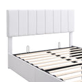 Queen Size Upholstered Platform Bed With A Hydraulic Storage System White Old Sku: Lp000211Aak White Upholstered