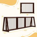 Pawhut Freestanding Pet Gate, Wooden Dog Gate With 28