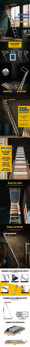 Household Aluminum Attic Ladder 25