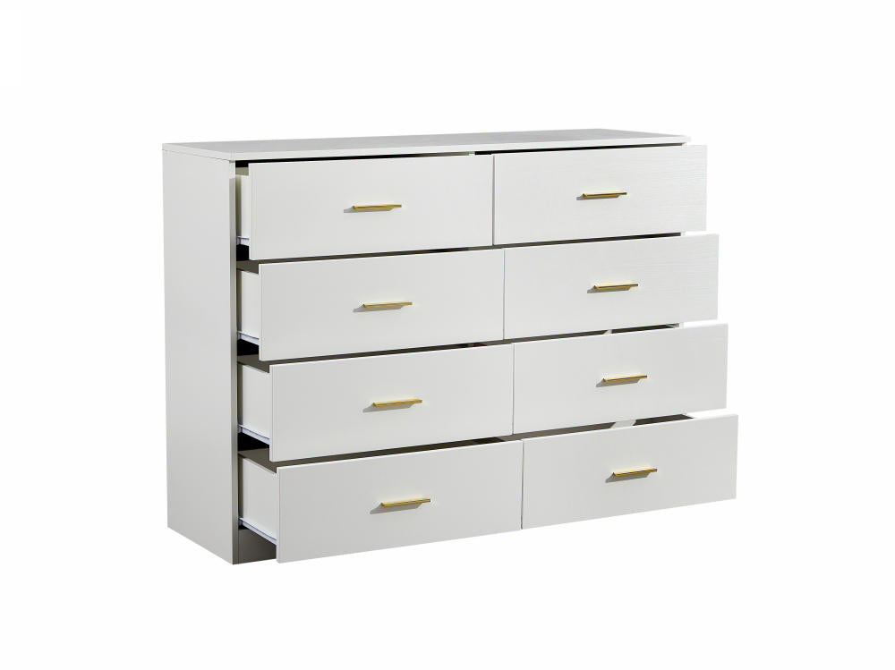 Modern White 8 Drawer Dresser For Bedroom Large Storage Wide Chest Of Drawers, Sturdy & Safe White White Primary Living Space American Design,Contemporary,Modern Melamine Engineered Wood