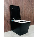 Black Square Smart Toilet With Built In Tank For Bathroom, Remote Control, Tankless Bidet Toilet With Foot Touching Lid Opening, Auto Flush, Heated Seat, Led Digital Display, User Memory, Matte Black Matte Black Bathroom Contemporary,Luxury Porcelain