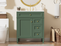 30'' Bathroom Vanity With Top Sink, Modern Bathroom Storage Cabinet With 2 Drawers And A Tip Out Drawer, Single Sink Bathroom Vanity 3 Green 1 2 Bathroom Freestanding Solid Wood Mdf Resin Painted