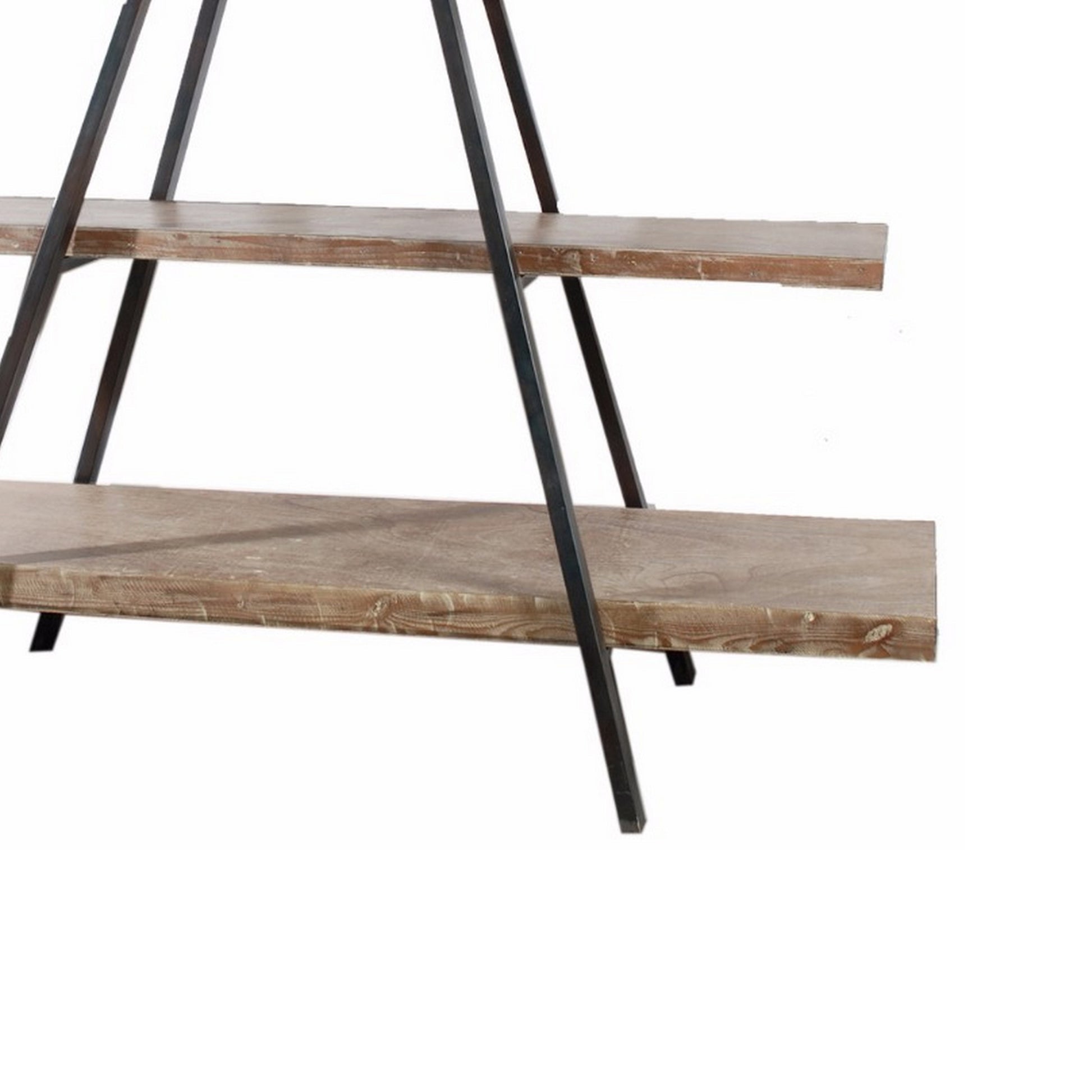 Rustiy Charmed 3 Tier Ramsden Bookshelf Brown Black Wood Metal