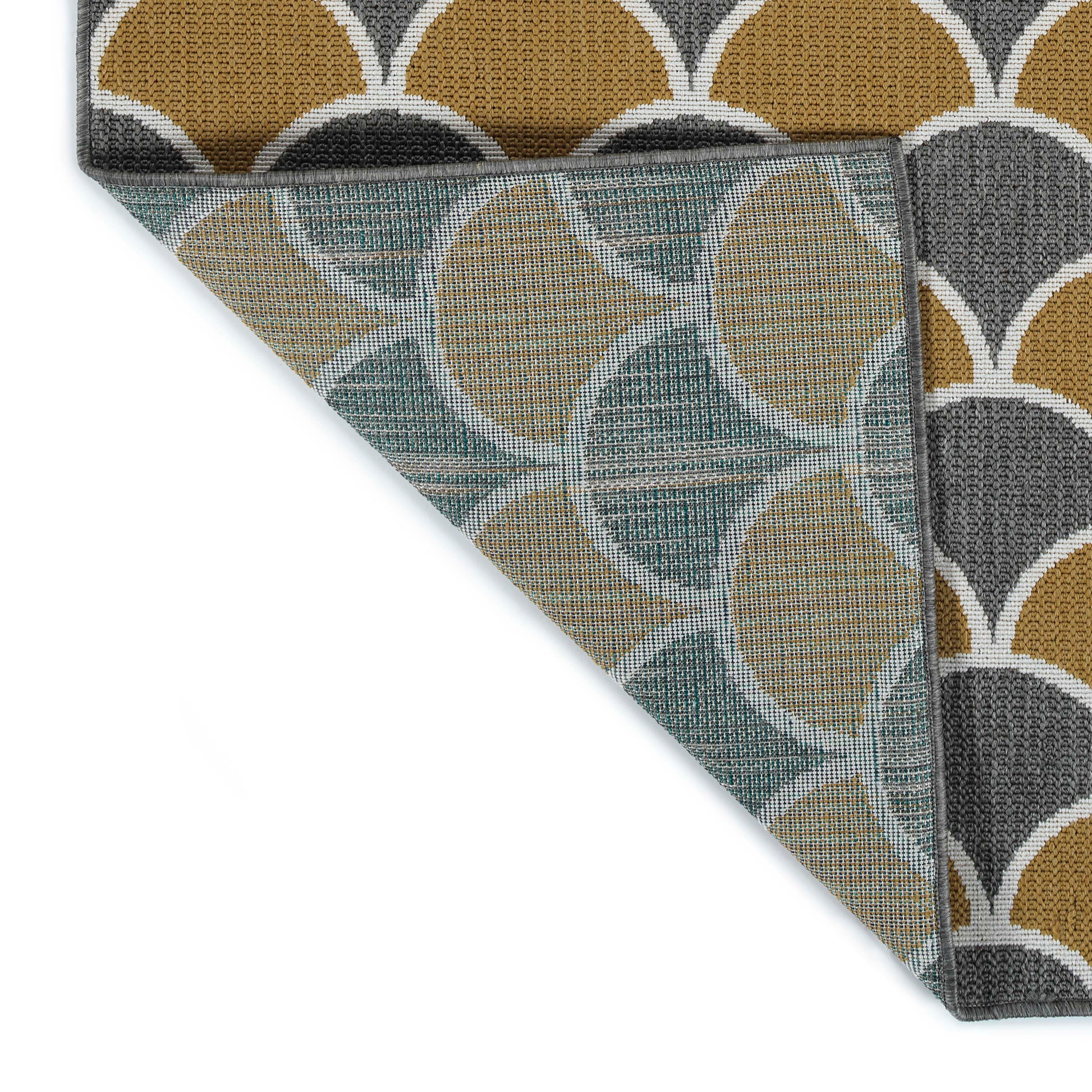 Contemporary, Transitional, Geometric, Nautical, Textured 1'9" X 3' Rectangle Throw Rug Yellow Polypropylene