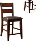 Dark Cherry Set Of 2Pcs Counter Height Dining Chairs Bold & Sturdy Design Chairs Dining Room Furniture Paddedseats Cherry Brown Dining Room Contemporary,Industrial,Transitional Side Chair Ladder