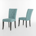 Dining Chair Set Of 2 Blue Fabric