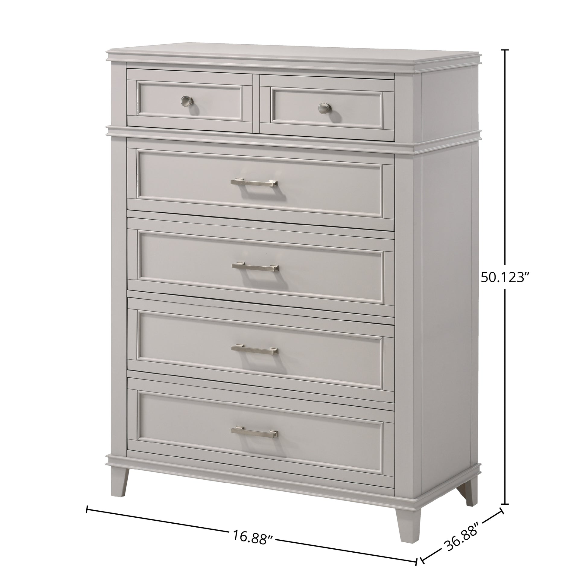 Gray 5 Drawer Chest Gray Solid Wood Mdf