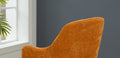 Chenille Armchair, Modern Style Accent Chair With Wood Legs, Comfy Design For Living Room, Bedroom, Office, Orange Orange Foam Wood Fabric