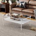 Coffee Table And End Tables Set Of 3, Tempered Glass Table With Mdf Layer, Modern Tables For Living Roomgray Glass Gray Tempered Glass