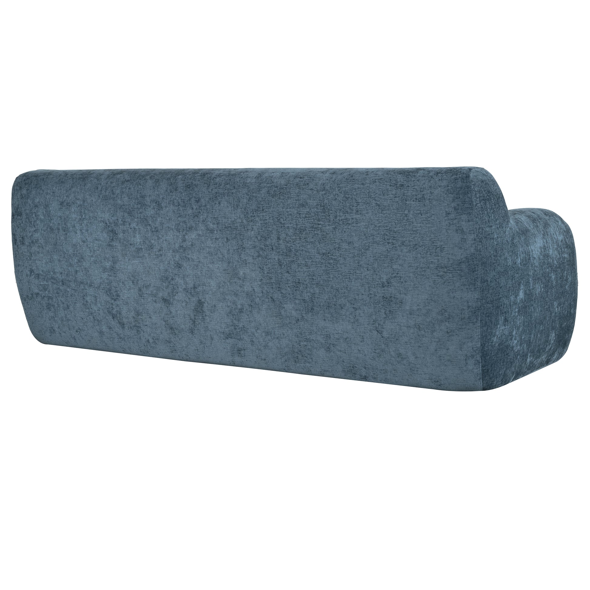 81.5'' Minimalist Curved Upholstered Sofa, 3 Seat Modular Casual Sofa For Living Room, Bedroom, And Apartments Dark Blue Polyester 3 Seat