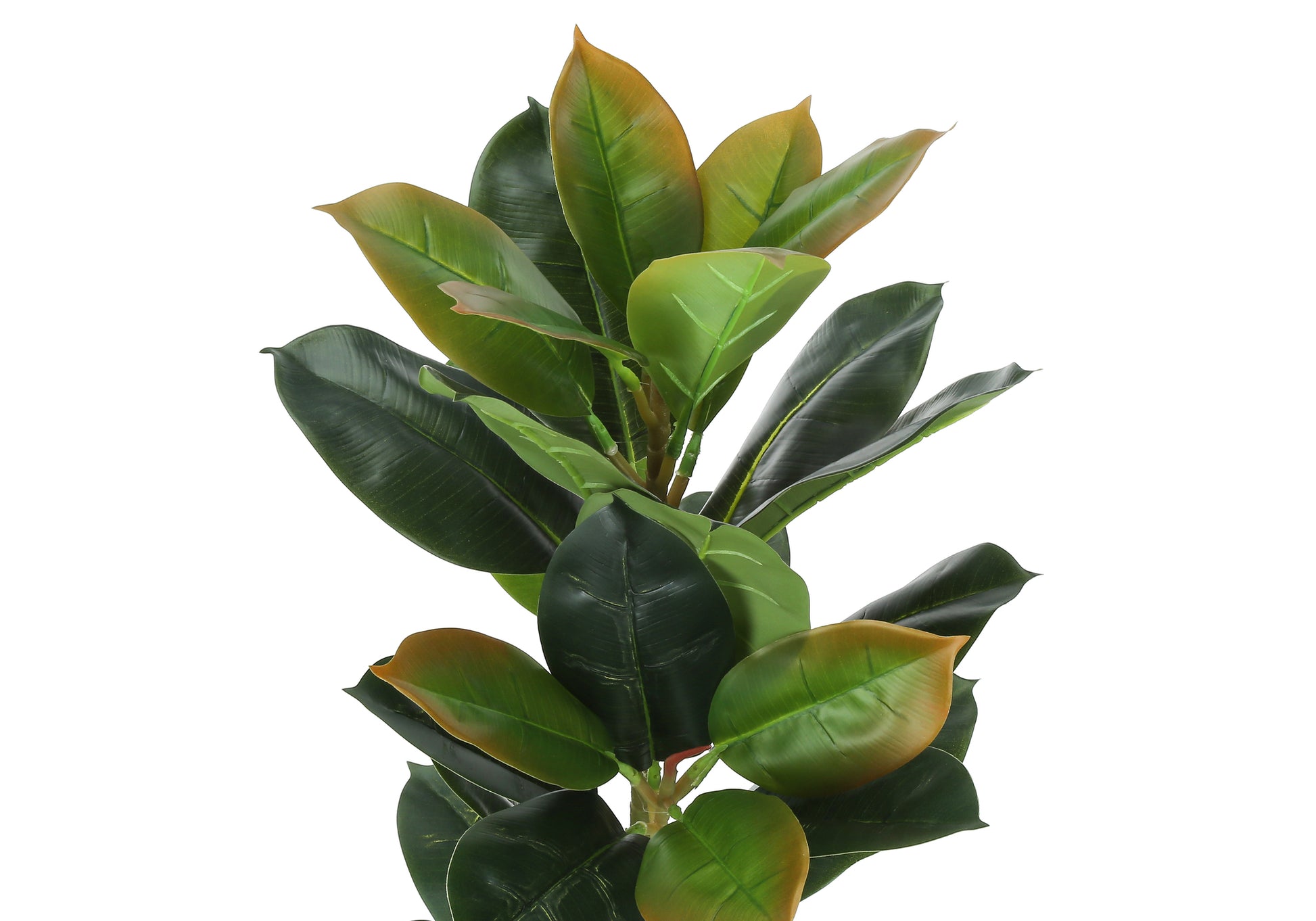 Artificial Plant, 40" Tall, Rubber Tree, Indoor, Faux, Fake, Floor, Greenery, Potted, Real Touch, Decorative, Green Leaves, Black Pot Green Plastic