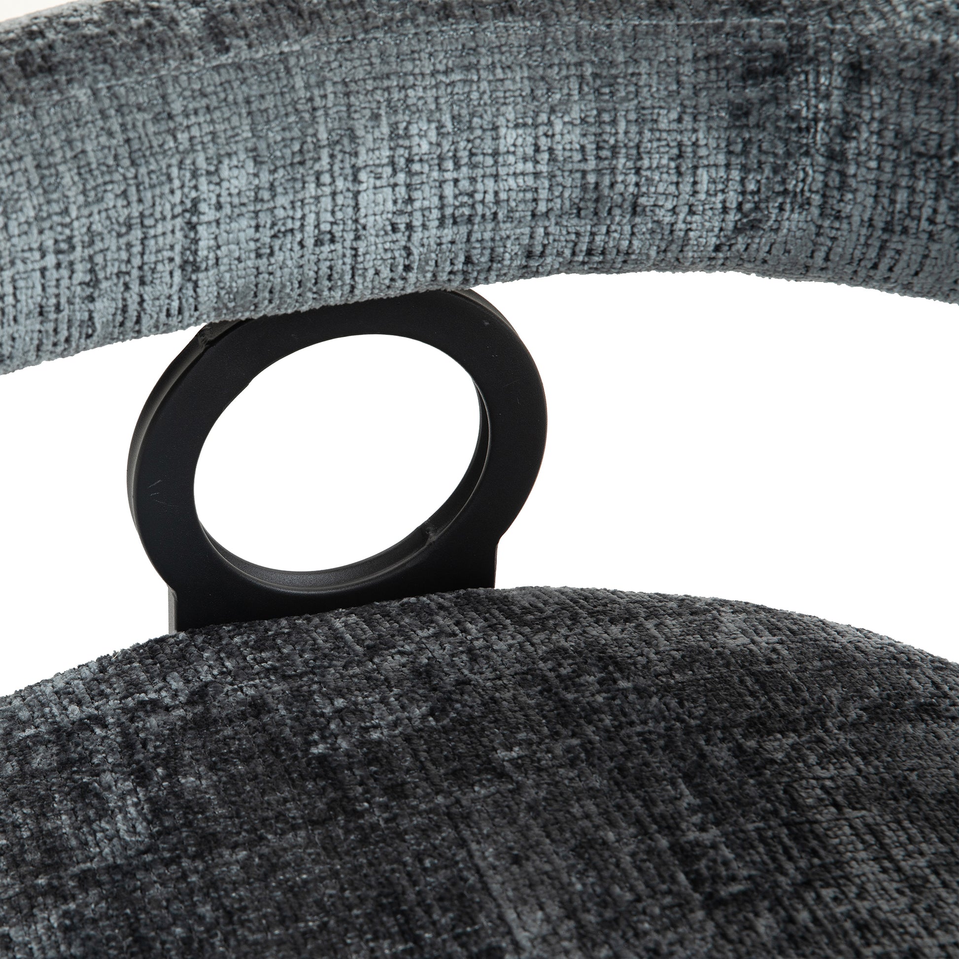 Coolmore Bar Stools Set Of 2, Modern Bar Stool With Back, Black Metal Frames, Upholstered Bar Stools For Kitchen Island, Pub, Club Gray Chenille Gray Dining Room Foam Chenille