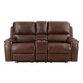 Comfortable Reclining Sofa 3Pc Set Brown Faux Leather Upholstered Reclining Sofa Loveseat Swivel Reclining Chair Trim, Power Usb Ports, Cupholders, Modern Living Room Furniture Brown Faux Leather Wood Primary Living Space Modern Plywood,Solid Wood 6 Seat