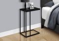 Accent Table, C Shaped, End, Side, Snack, Living Room, Bedroom, Black Laminate, Black Metal, Contemporary, Modern Black Particle Board