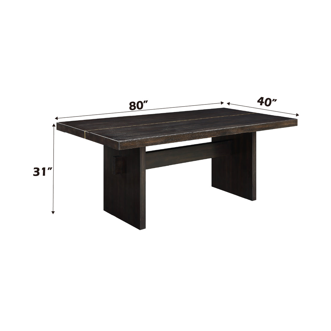 Jaramillo Dining Table, Black Finish Dn02695 Black Wood