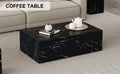 Enhance Your Living Space With This Modern Mdf Coffee Table Featuring A Sleek Black Texture Pattern. Measuring 39.3X23.6X11.8 Inches, It Boasts A Stylish And Durable Design. Black Mdf