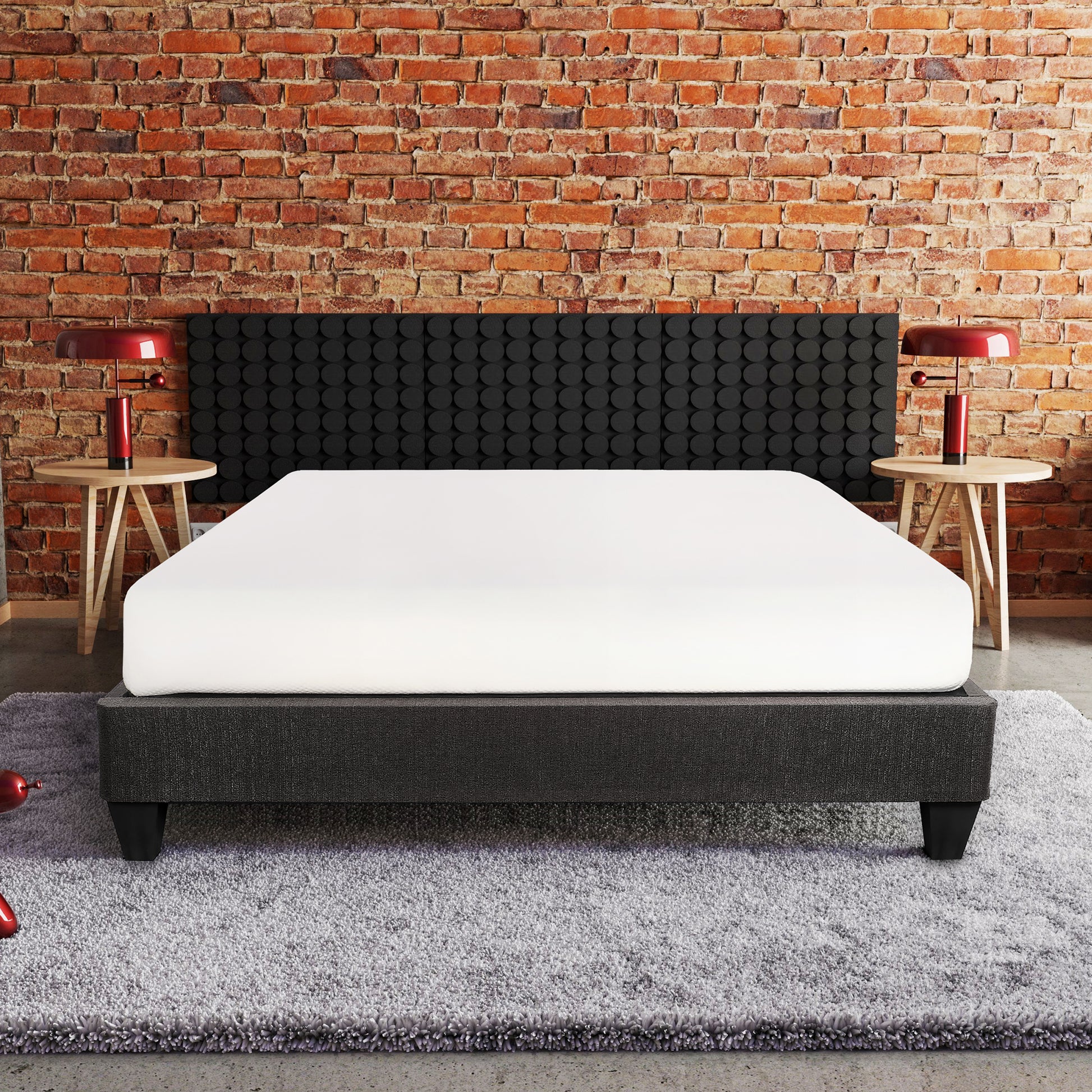 Modern Bedroom Furniture 14 In. Platform Mattress Foundation, Twin Xl Size Upholstered Bed Base, Dark Gray Box Spring Not Required Twin Xl Dark Gray Wood Bedroom Contemporary,Modern Bed Frame