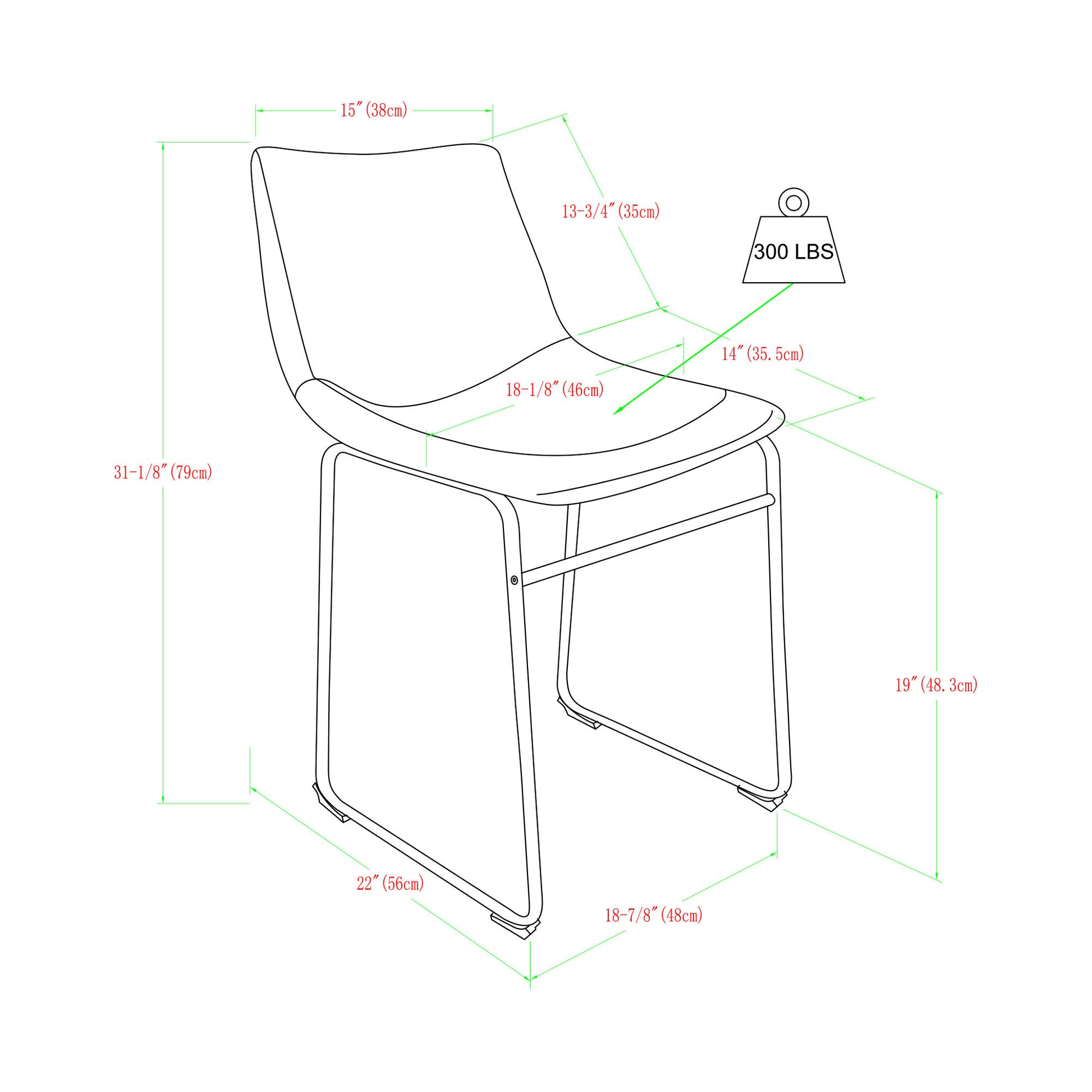 Contemporary Faux Leather Metal Leg Dining