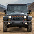 Front Matte Black Grille For Jeep Wrangler Jk 2007 2017 With Led Lights Black Abs