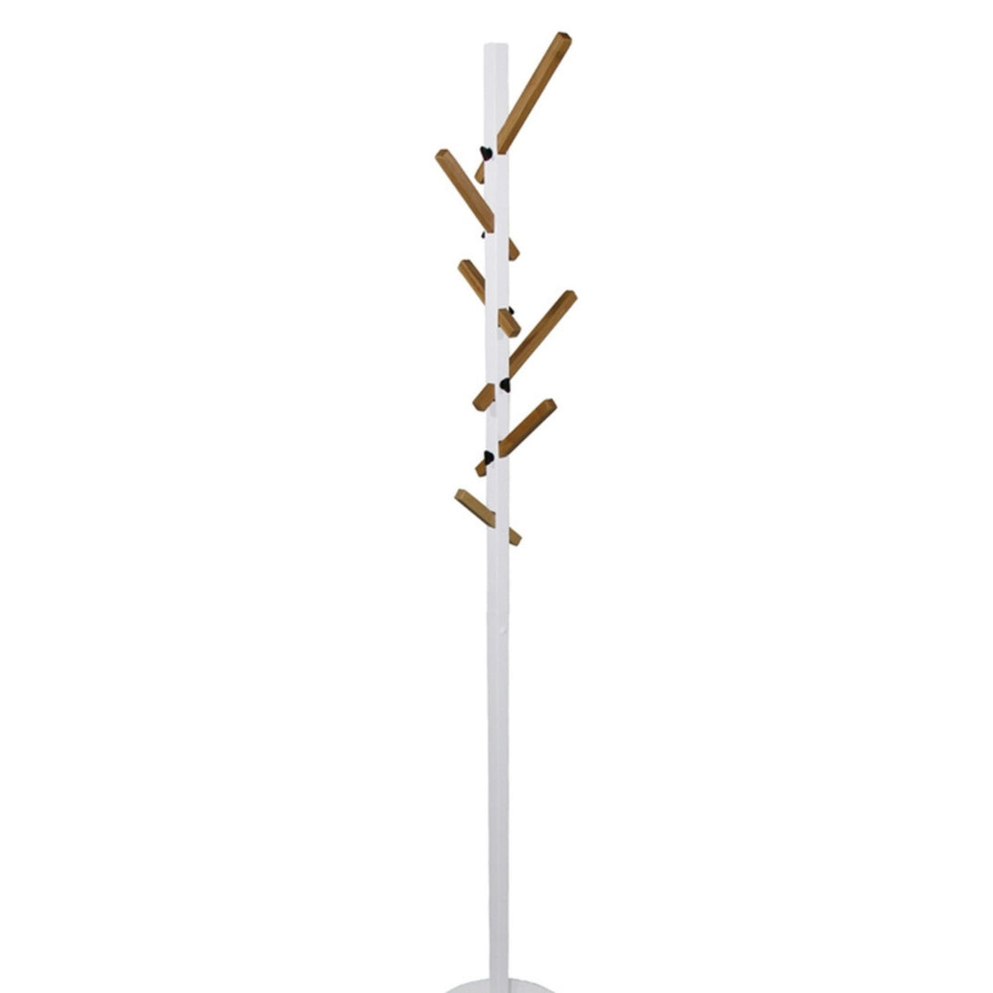 68.5" Tall Wood And Metal Standing Coat Rack "Youth" With White Finish White Wood