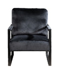 Classic Mid Century Modern Accent Chair With Durable Square Metal Frame, Armchair For Living Room, Bedroom, Home Office In Plush Velvet Upholstery, Black Black Velvet