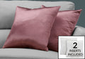 Pillows, Set Of 2, 18 X 18 Square, Insert Included, Decorative Throw, Accent, Sofa, Couch, Bedroom, Pink Hypoallergenic Polyester, Modern Pink Polyester Polyester