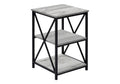 Accent Table, Side, End, Nightstand, Lamp, Living Room, Bedroom, Grey Laminate, Black Metal, Contemporary, Modern Grey Metal