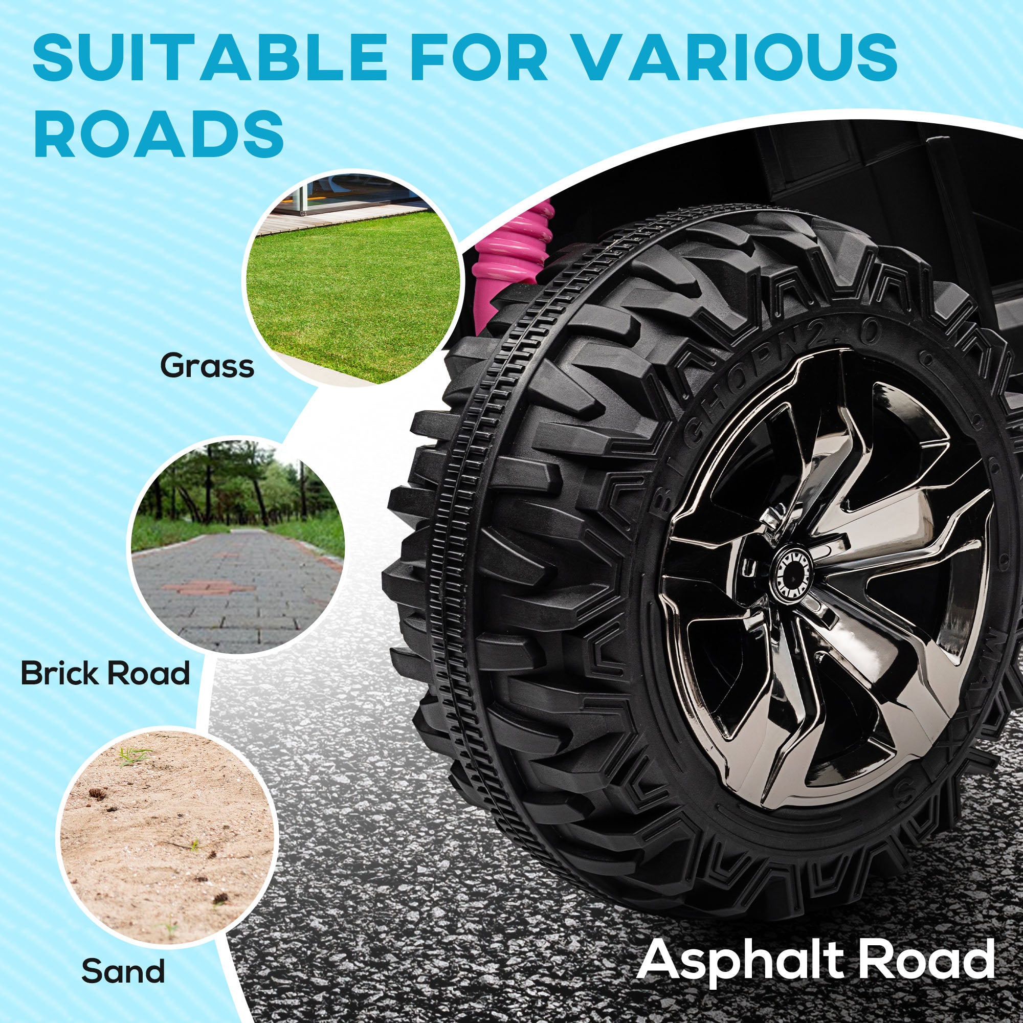 Aosom 12V Kids Atv Ride On Four Wheeler Toy Car With Music, Realistic