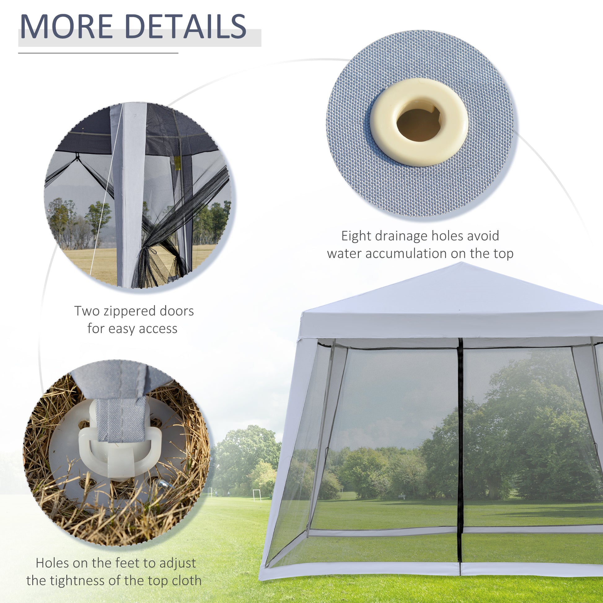 Outsunny 10'X10' Outdoor Canopy Tent, Slant Leg Sun Shelter With Mesh Sidewalls, Patio Tents For Parties, Grey Grey Steel