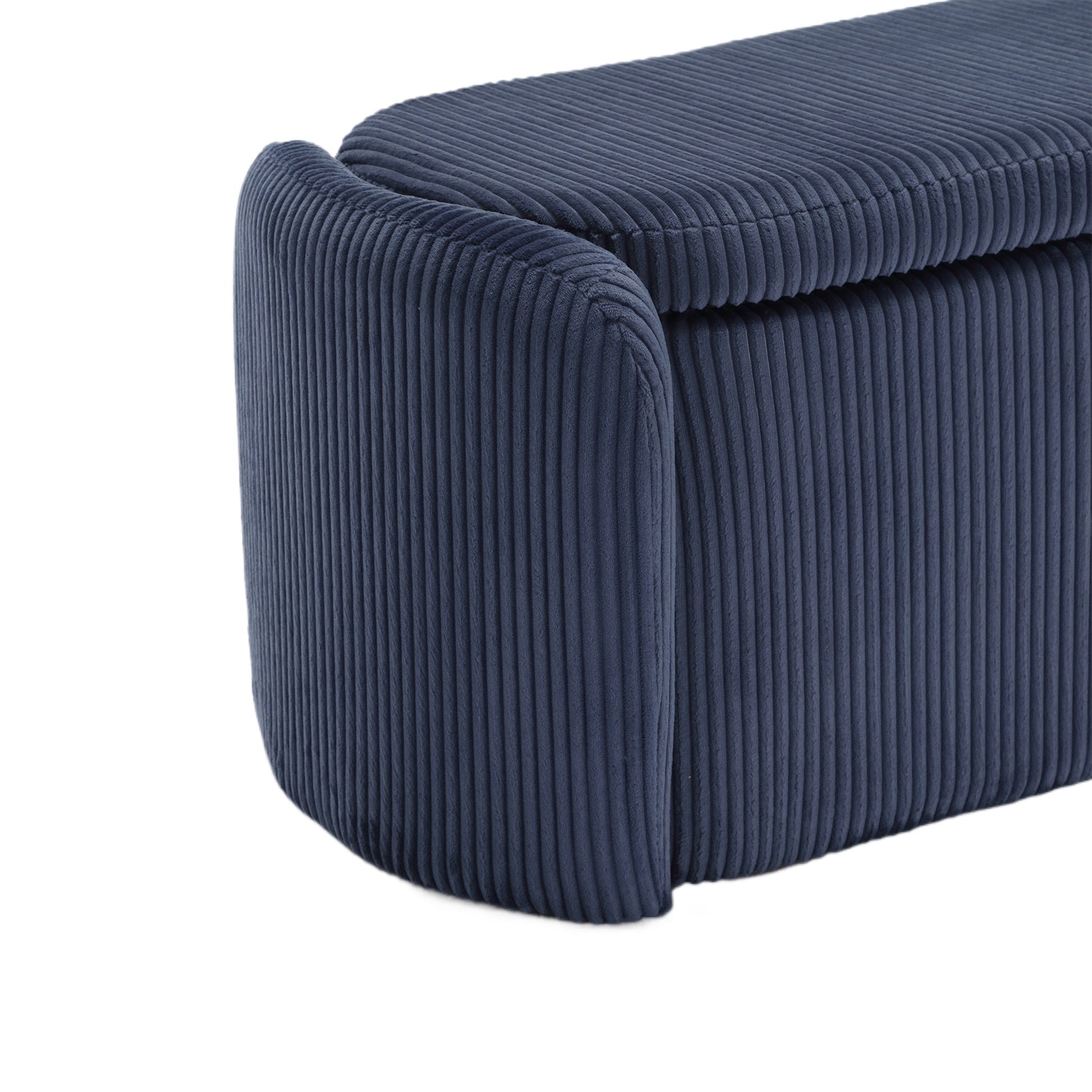 Coolmore Storage Ottoman,Bedroom End Bench,Upholstered Fabric Storage Ottoman With Safety Hinge, Entryway Padded Footstool, Ottoman Bench For Living Room & Bedroom Navy Navy Primary Living Space Foam Corduroy