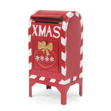 Red Iron Christmas Mailbox Decoration Red Iron