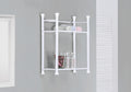 Bathroom Accent, Shelves, Storage, Tempered Glass, White Metal, Contemporary, Modern White Tempered Glass