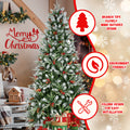 7.5Ft Pe Pvc Spray White Christmas Tree Green Polyvinyl Chloride